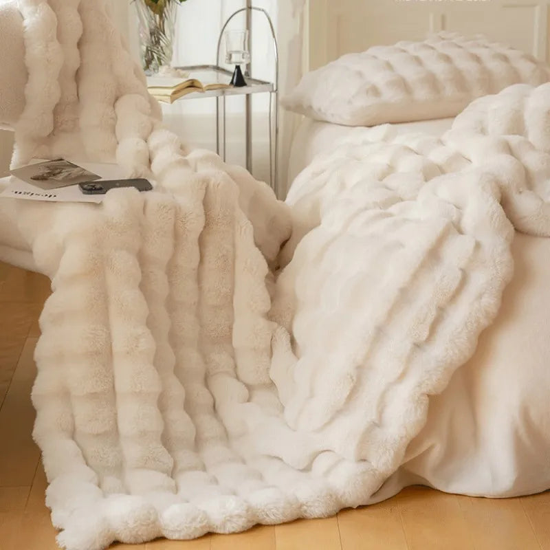 Manta de Pelúcia Faux Fur Quente para Inverno - Beverly Hills