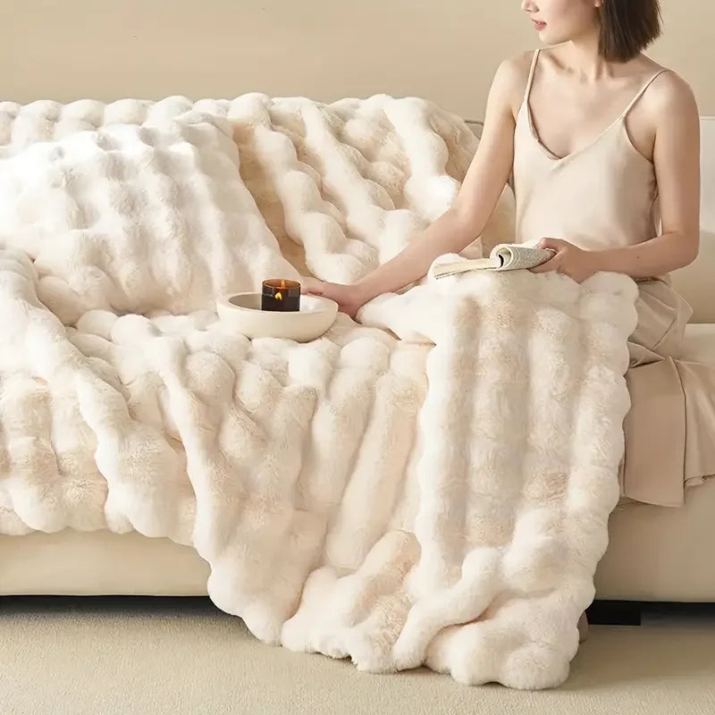 Manta de Pelúcia Faux Fur Quente para Inverno - Beverly Hills