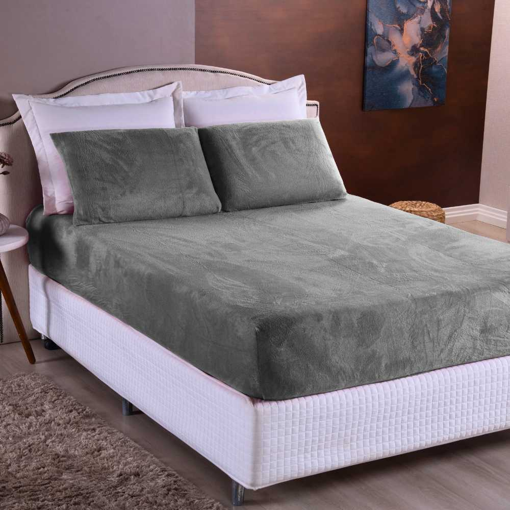 Kit Lençol de Plush Elástico 2 ou 3 Peças