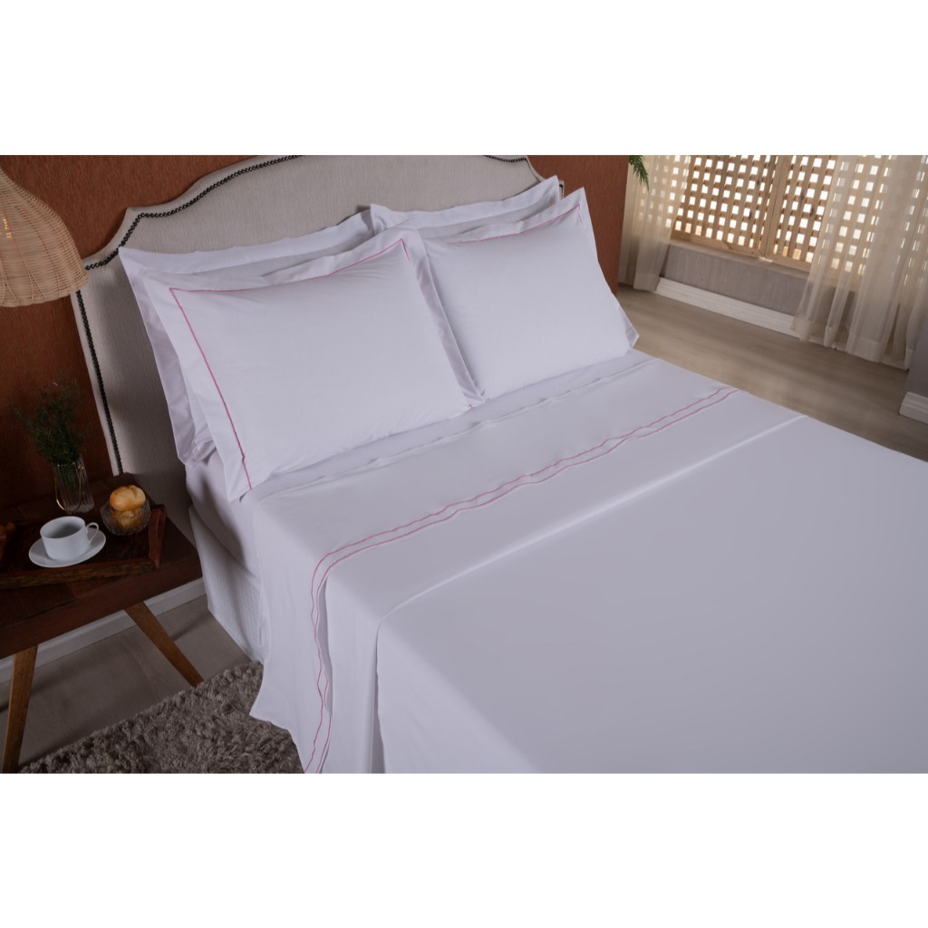 Jogo de Cama King 4 Peças 180 Fios Soutache