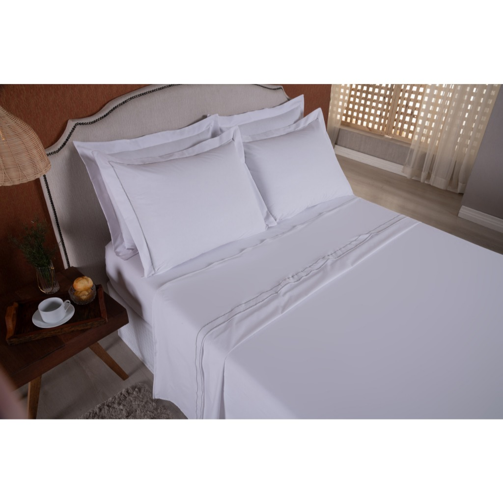 Jogo de Cama King 4 Peças 180 Fios Soutache