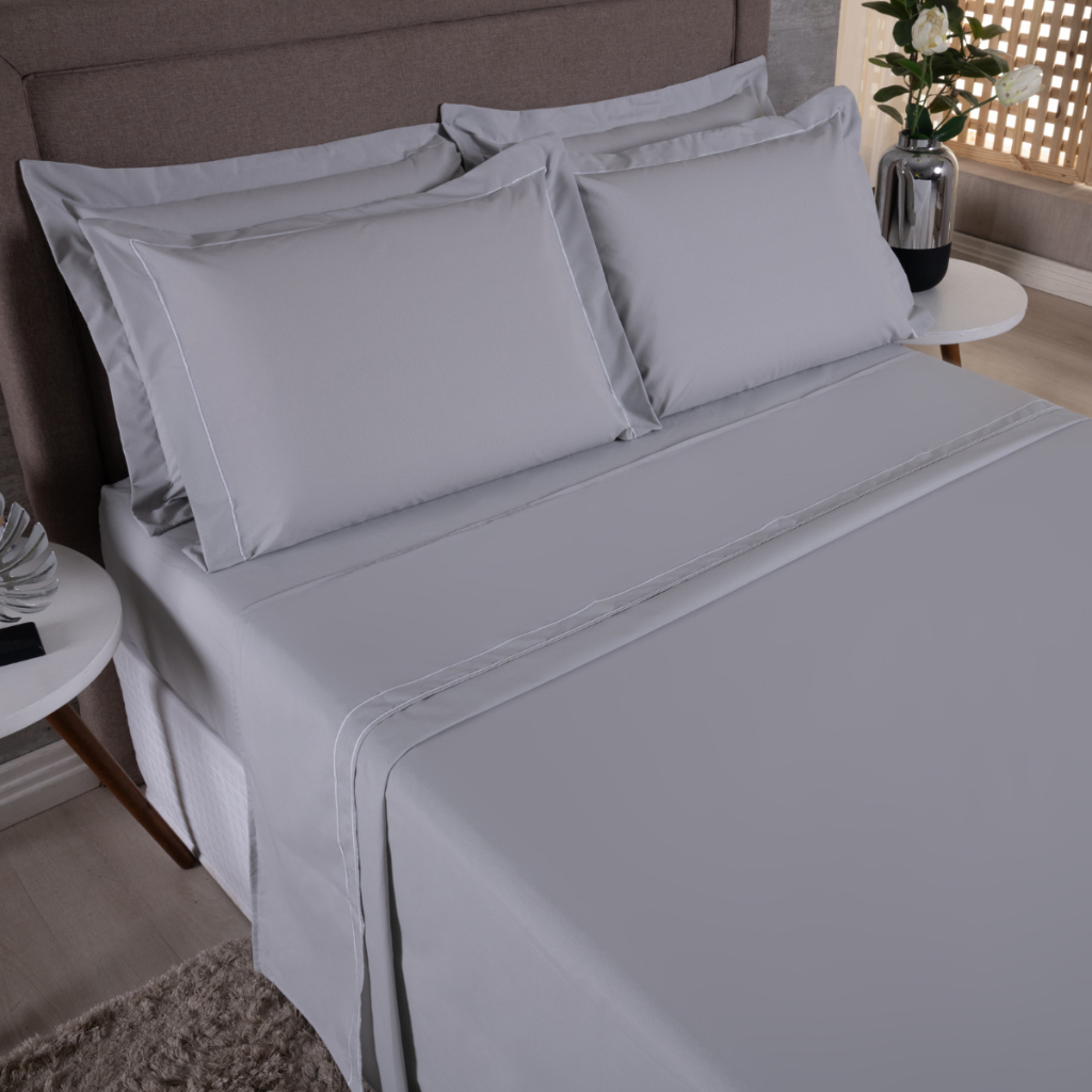Jogo de Cama King 4 Peças 180 Fios Soutache