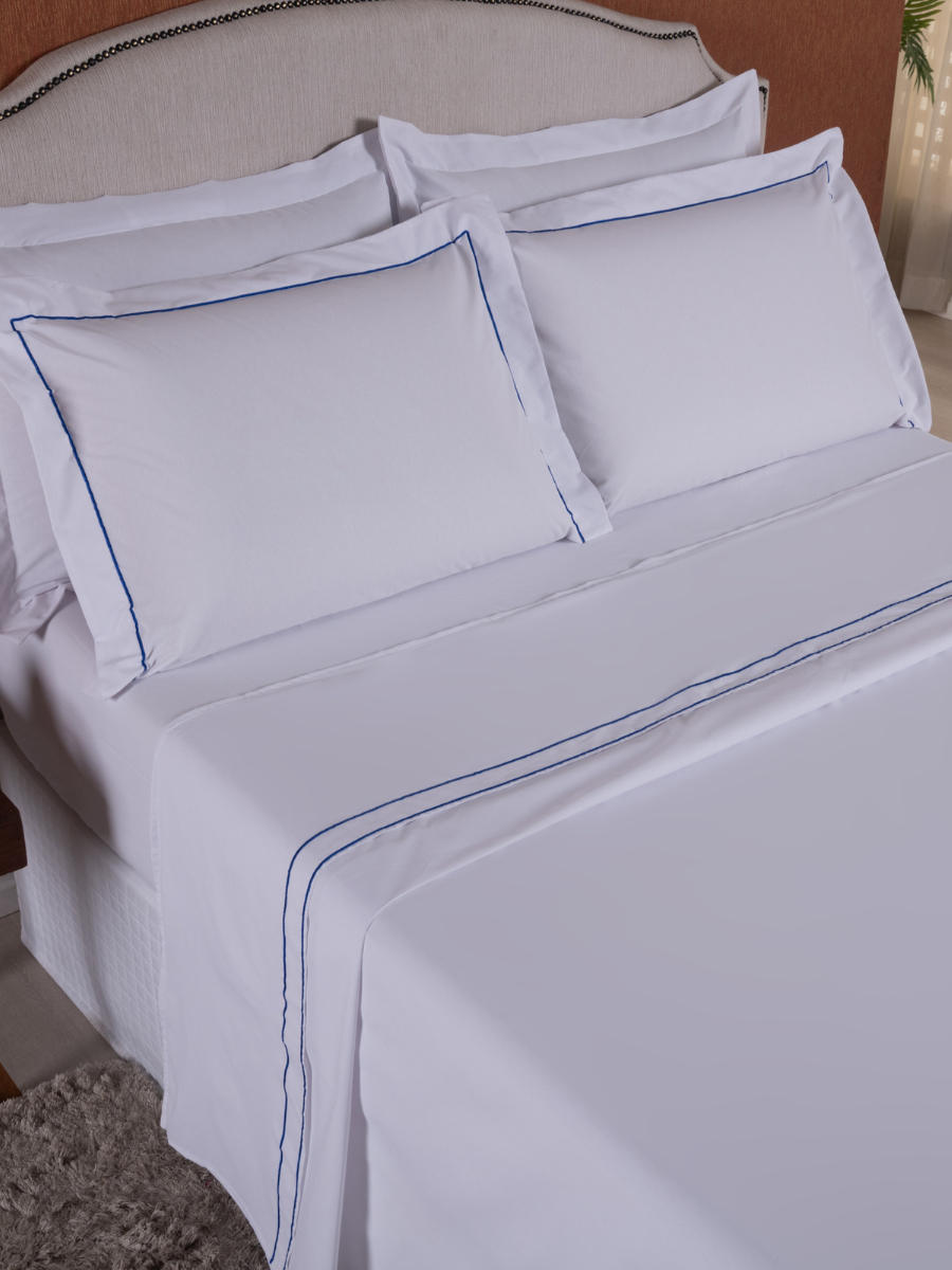 Jogo de Cama Queen 4 pecas 180 Fios com Detalhe no SOUTACHE.