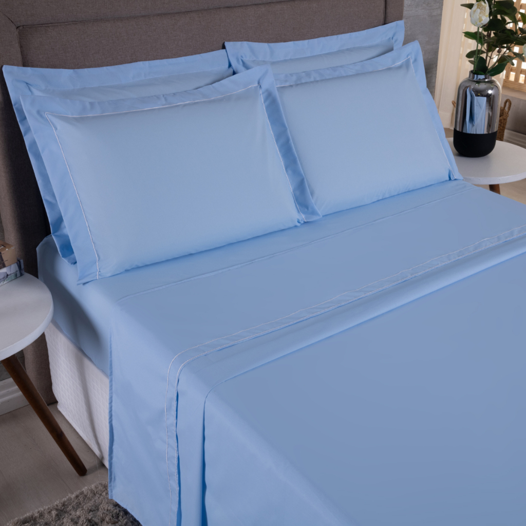Jogo de Cama Queen 4 pecas 180 Fios Soutache