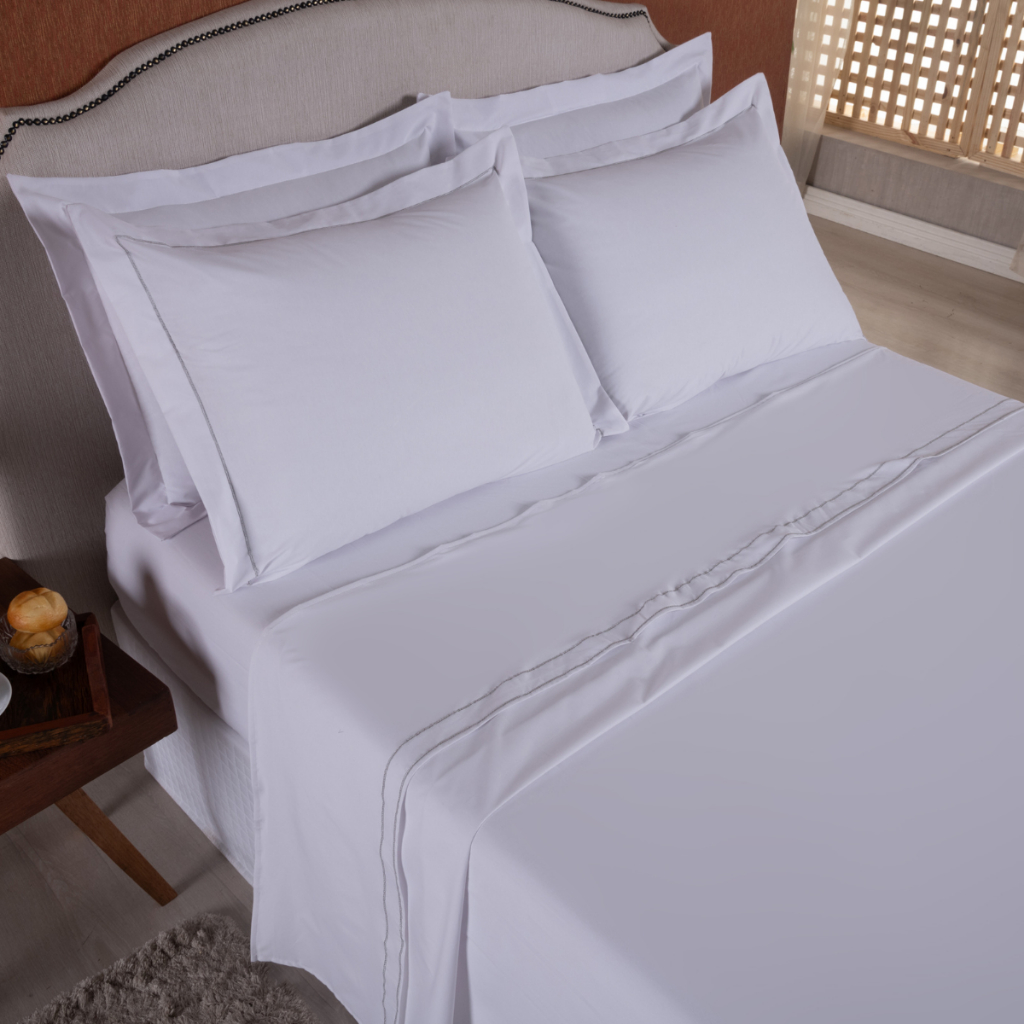 Jogo de Cama Queen 4 pecas 180 Fios Soutache
