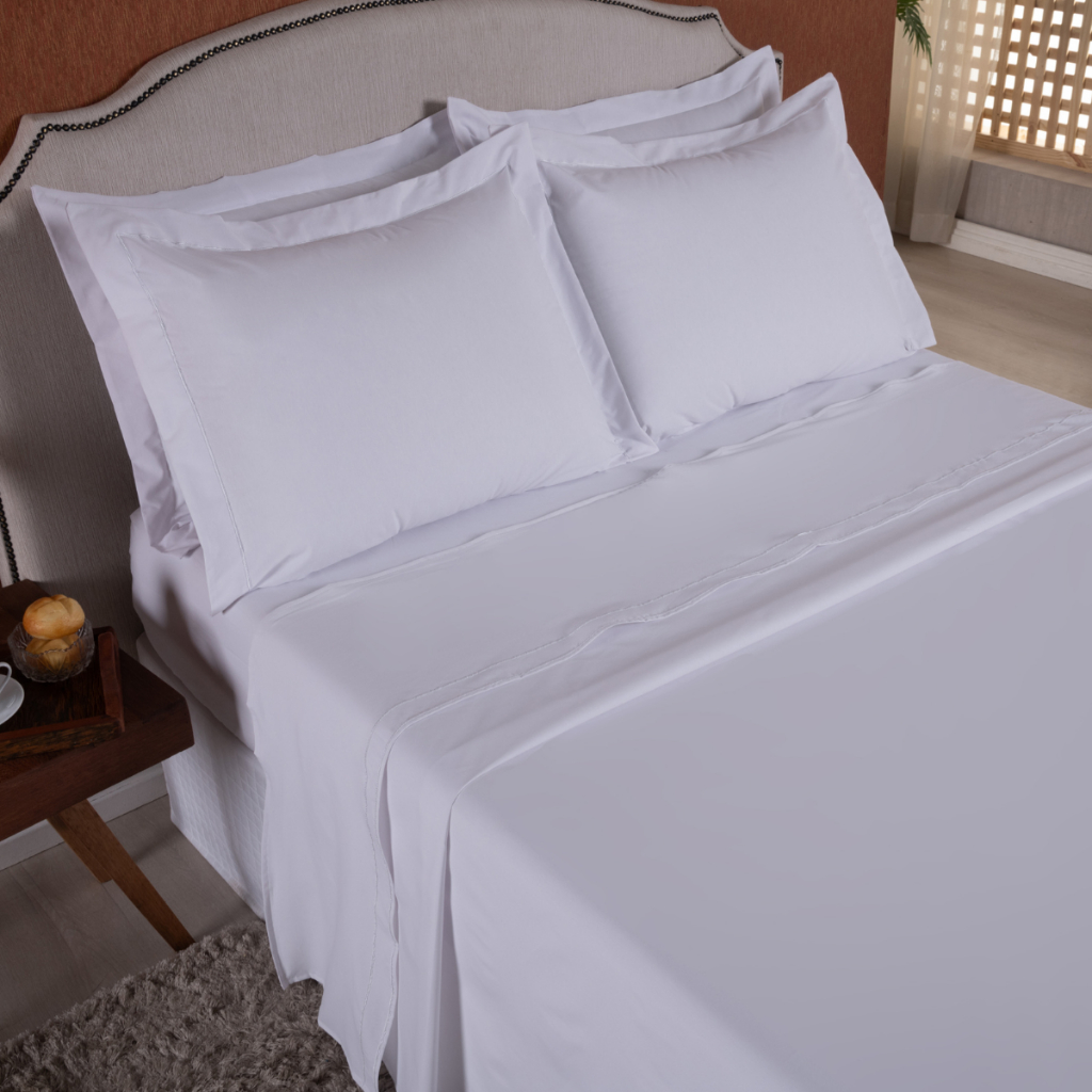 Jogo de Cama Queen 4 pecas 180 Fios Soutache