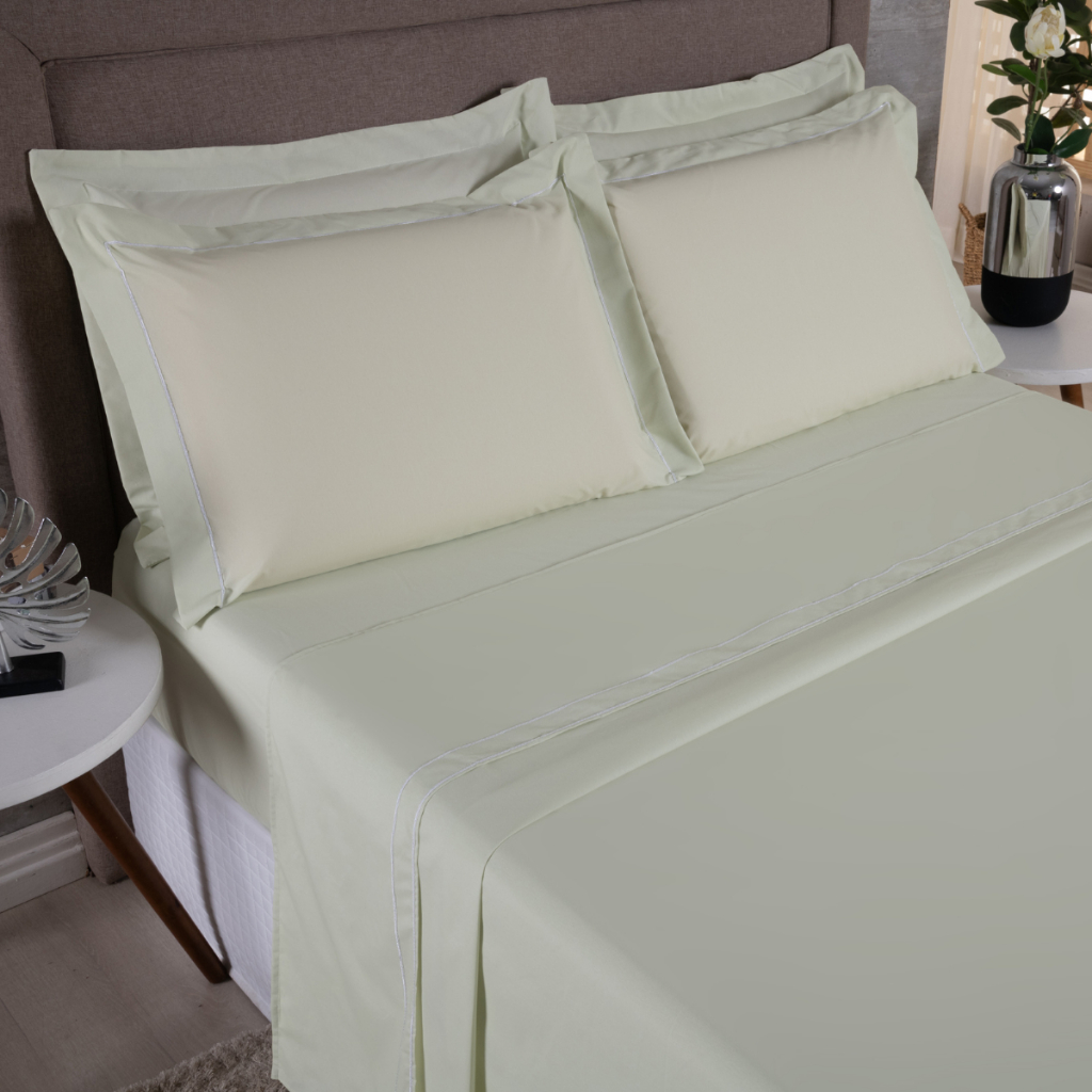 Jogo de Cama Queen 4 pecas 180 Fios Soutache