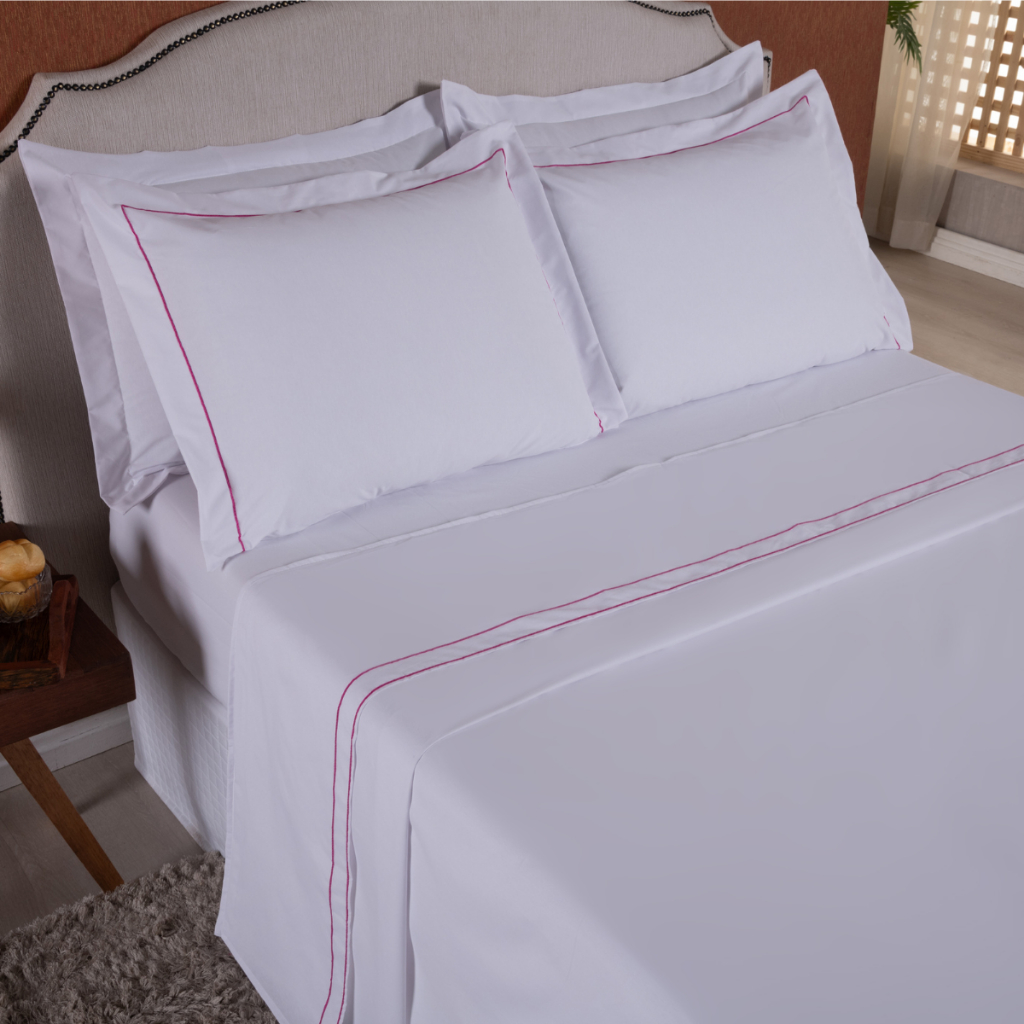 Jogo de Cama Queen 4 pecas 180 Fios Soutache