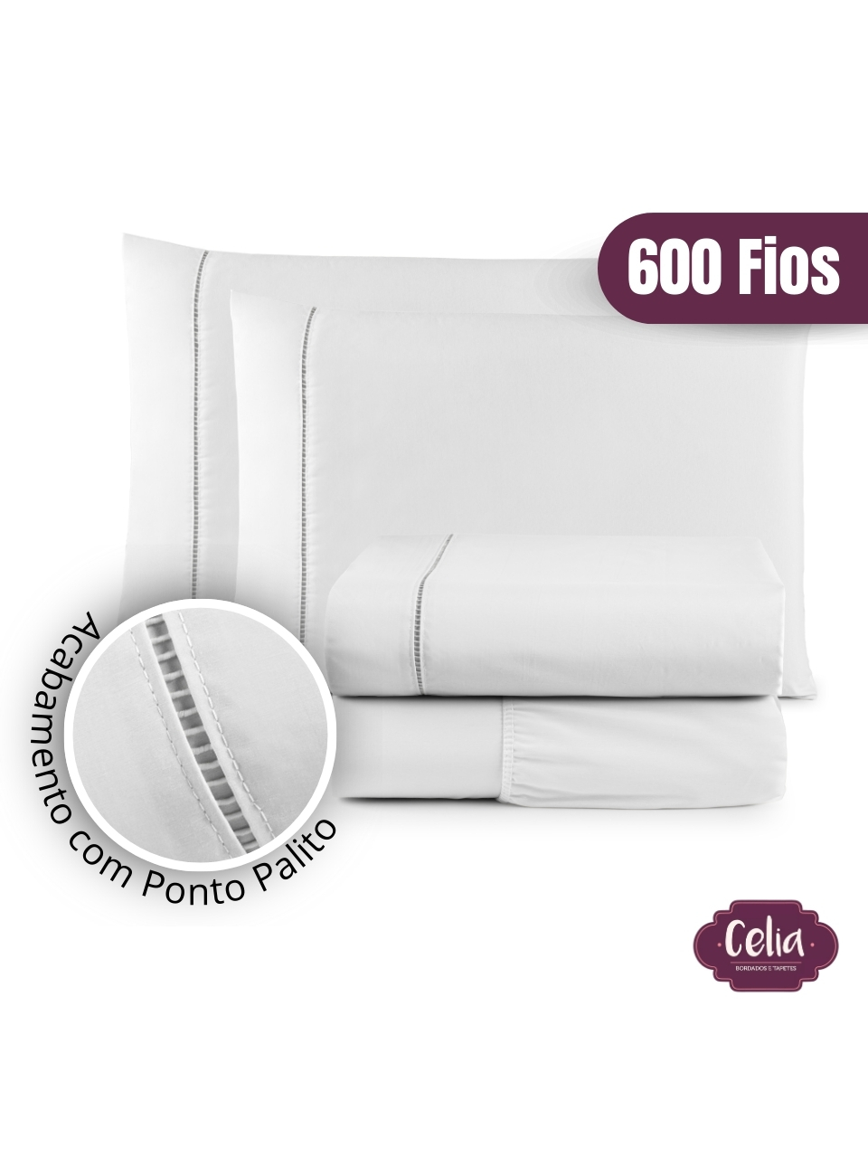 Jogo De Lençol Super King 4 Peças Percal 600 Fios Fio Egipcio