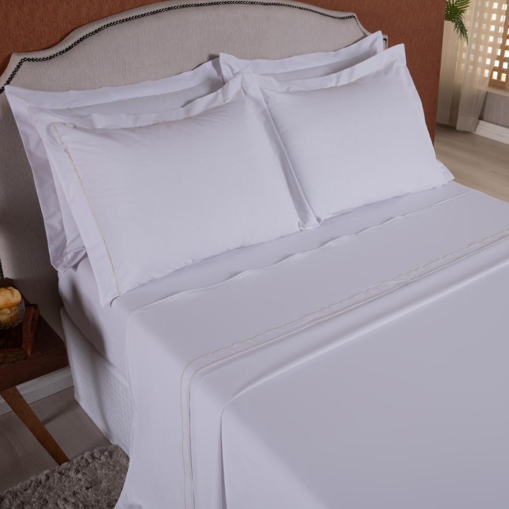 Jogo de Cama King 4 Peças 180 Fios Soutache