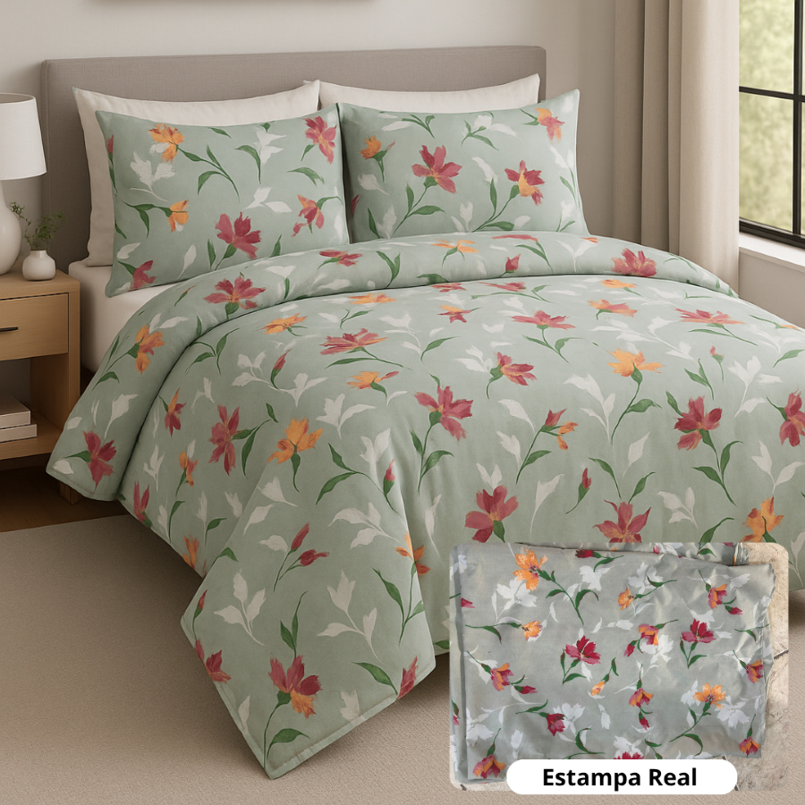 Capa de Edredom Duvet Super King Lisa ou Estampada 400 Fios Confort
