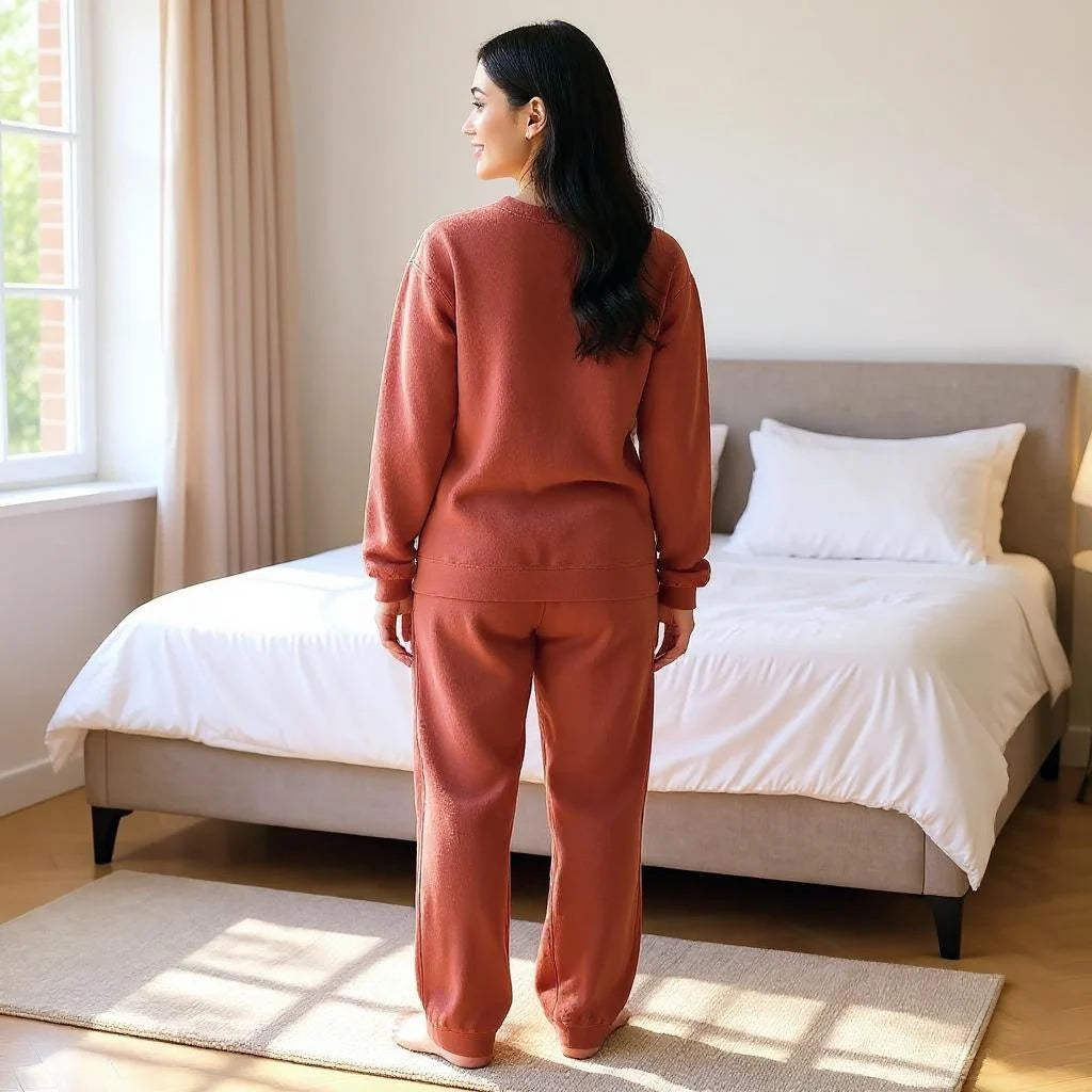 Pijama de Veludo Coral Unissex - Aqueça o seu Inverno