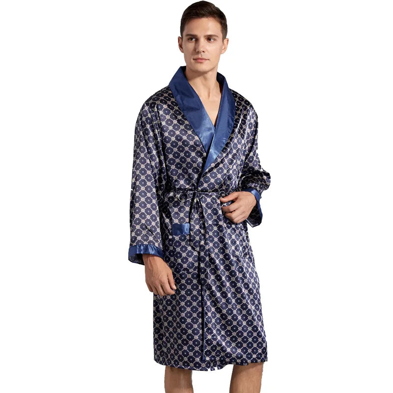 Roupão de Dormir Robe de Cetim Masculino Confortável