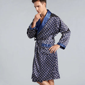 Roupão de Dormir Robe de Cetim Masculino Confortável