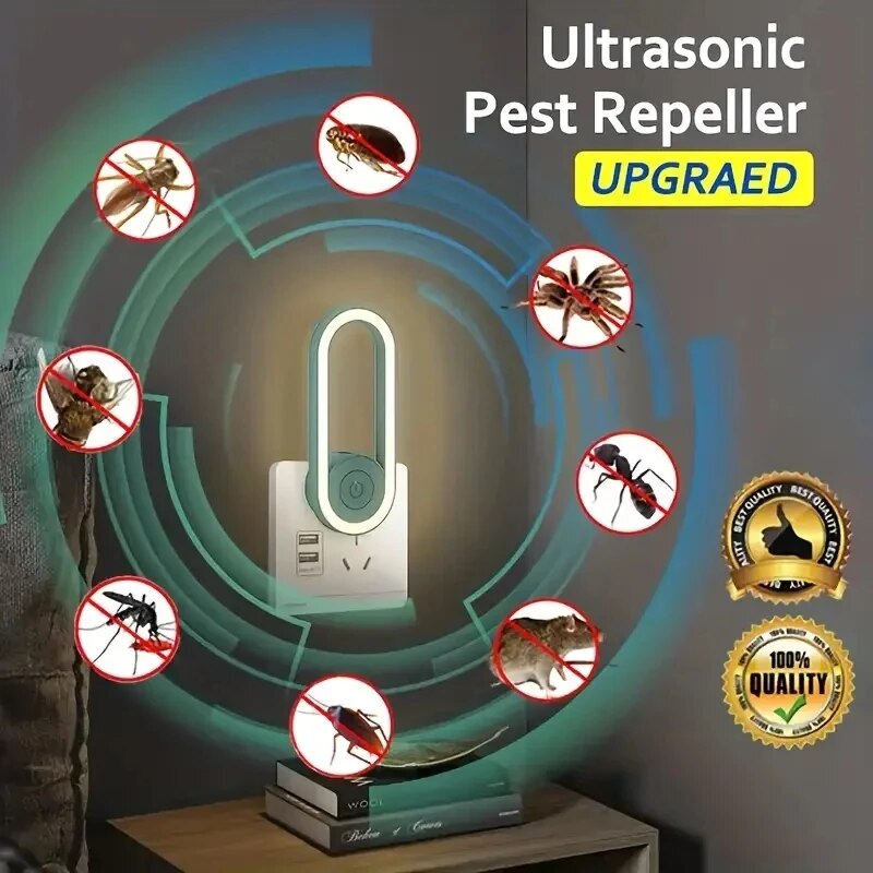 Mini Luminária Ultrassônica Repelente de Mosquitos