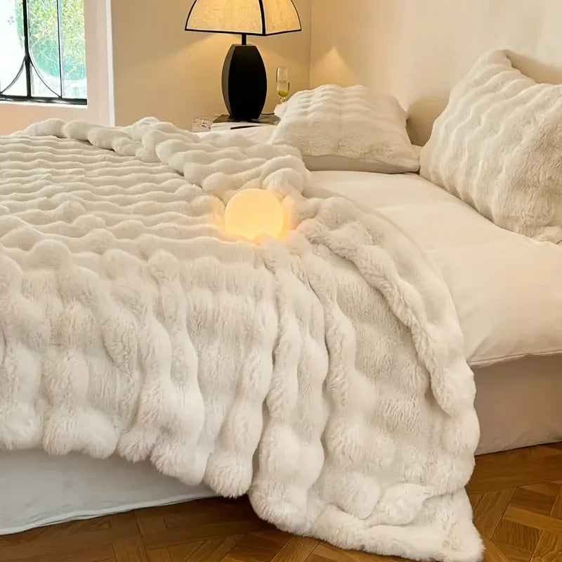 Cobertor de Pelúcia Faux Fur Quente para Inverno - Beverly Hills