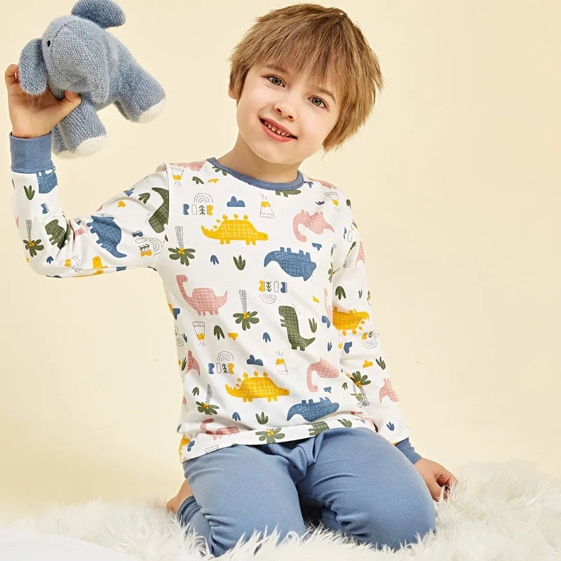 Pijama Infantil de Manga Longa Unissex para Inverno