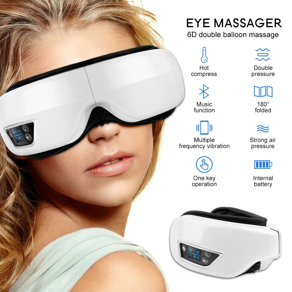 Máscara de Massagem para os Olhos | Relaxamento Inteligente com Bluetooth