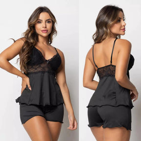 Pijama Baby Doll Feminino | Renda Luxo