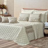 Kit Colcha Cobre Leito Queen Turin 5 Peças Completo Premium