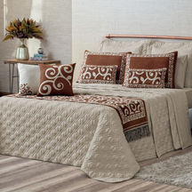 Kit Colcha Cobre Leito Queen Turin 10 Peças Completo Premium