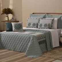 Kit Colcha Cobre Leito Queen Turin 10 Peças Completo Premium