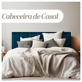 Kit Cabeceira Casal com 7 Módulos - Placas Adesivas 60x20cm - Design Elegante e Confortável