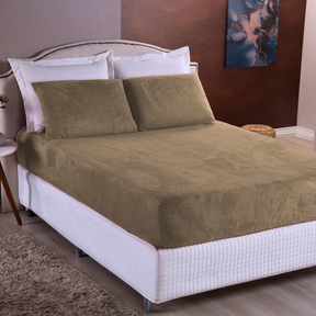 Kit Lençol de Plush Elástico 2 ou 3 Peças