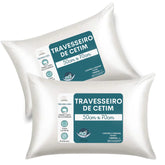 Kit Luxo 02 Travesseiros com Fronhas de Cetim de Seda | Fiorenza