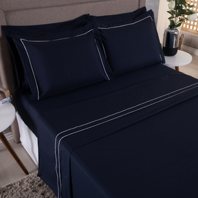 Jogo de Cama King 4 Peças 180 Fios Soutache