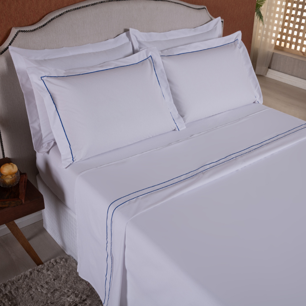 Jogo de Cama King 4 Peças 180 Fios Soutache