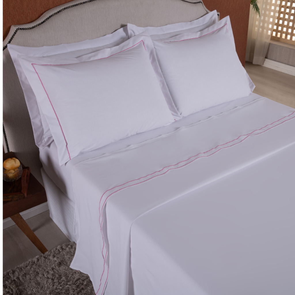 Jogo de Cama Queen 4 pecas 180 Fios Soutache