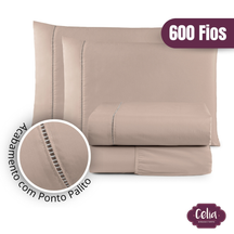 Jogo De Lençol Algodão Queen 4 Peças 600 Fios Egípcio