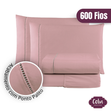Jogo De Lençol Algodão Queen 4 Peças 600 Fios Egípcio